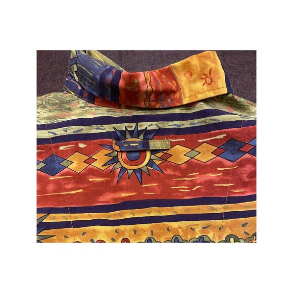 Vintage 90s The Territory Ahead Tribal Aztec Print Button Up Shirt L Grunge SW - Picture 8 of 8